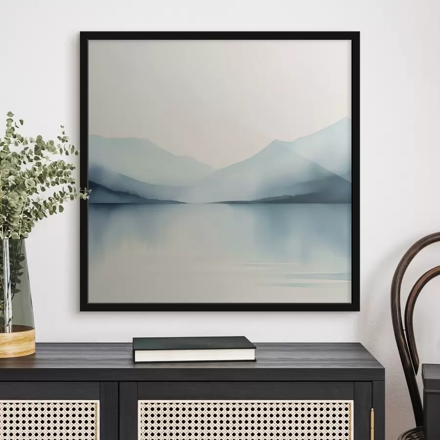 Fototapeedid Mäed taga järve imitatsioon akvarellina f44764