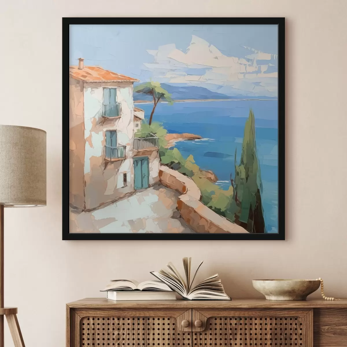 Plakat Maja mere ääres imitatsioon maali f44767