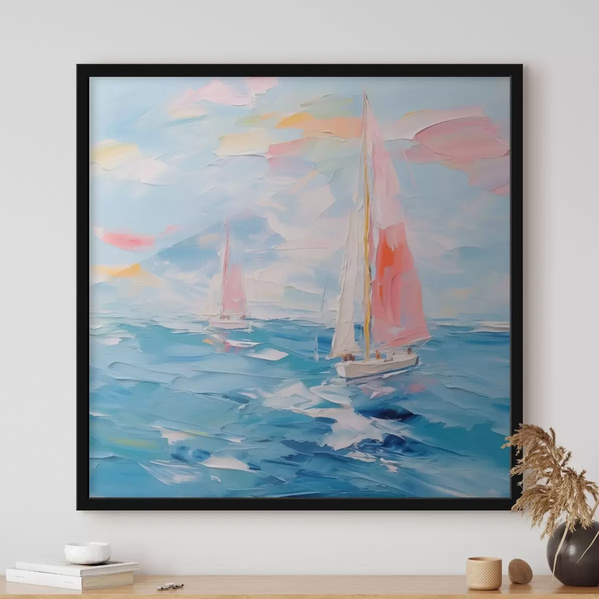 Plakat Purjekad merel imitatsioonimaal f44780