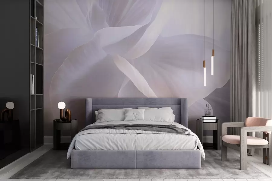 Fototapeedid Abstraktne tekstuurne lill õrnade kroonlehtedega, pehme valgustus, elegantne kompositsioon, minimalistlik esteetika w09211