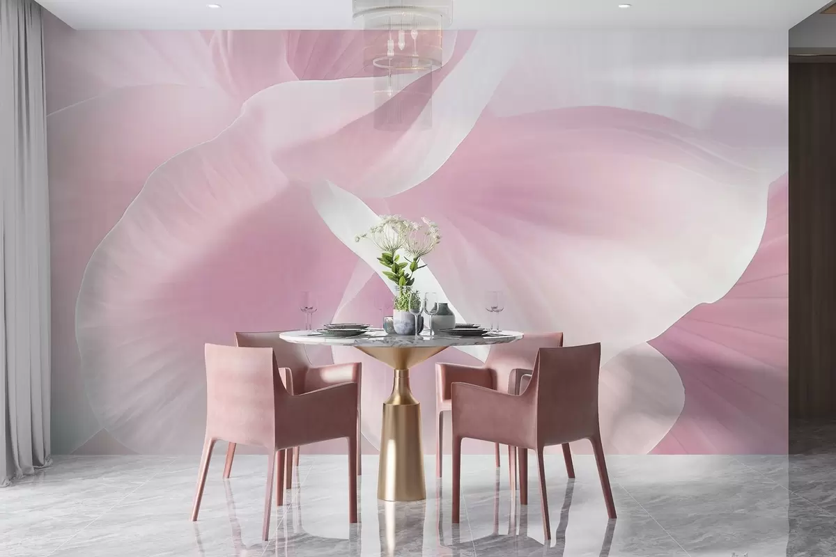 Fototapeedid Abstraktne tekstuurne lill õrnade kroonlehtedega, pehme valgustus, elegantne kompositsioon, minimalistlik esteetika w09211v1