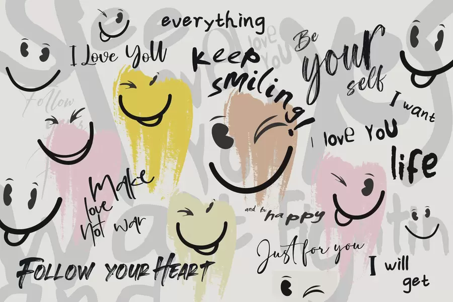 Fototapeedid Emotikonid ja kirjad w04174