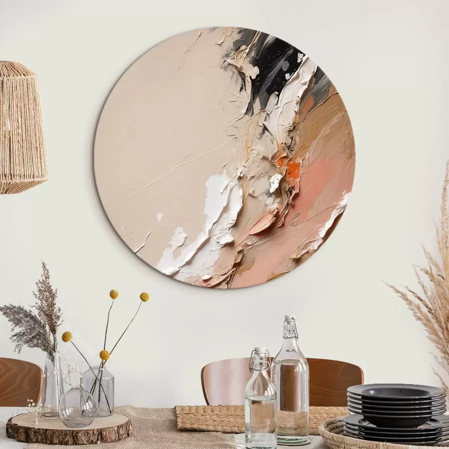 Pilt Beež ja must abstraktsioon roosa ja valge aktsentidega r44875