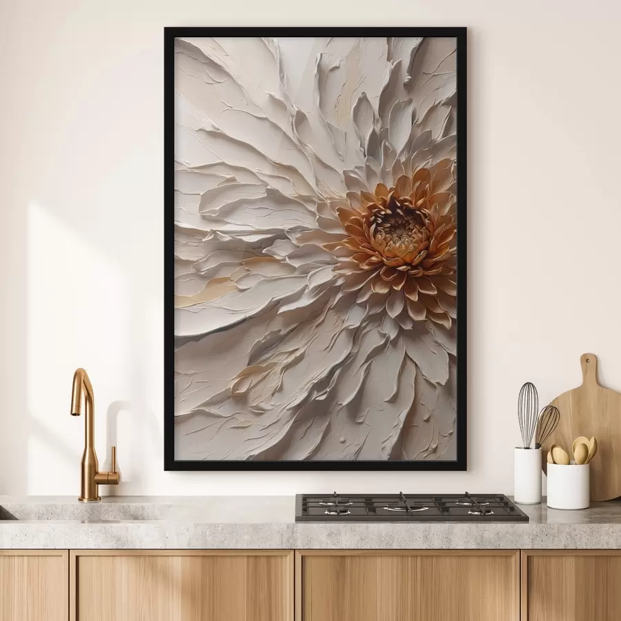 Pilt Mahukas lill kreemjate kroonlehtede ja sooja südamega f44878