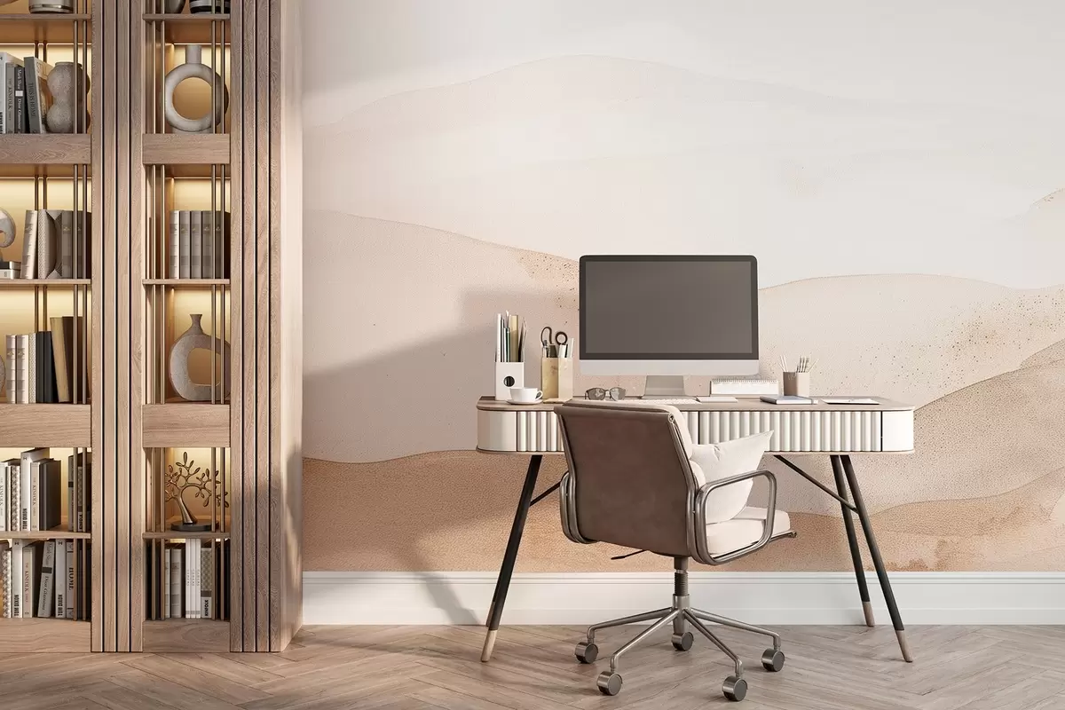 Fototapeedid Akvarellstiilis mäed heledates beežides toonides w09223