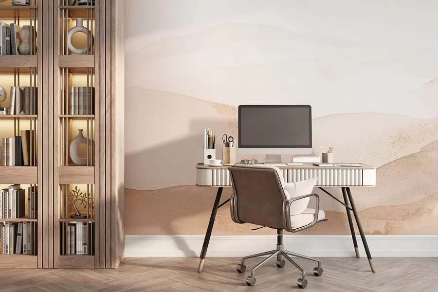 Fototapeedid Akvarellstiilis mäed heledates beežides toonides w09223