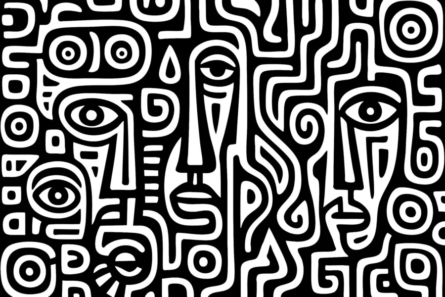 Fototapeedid Stiliseeritud näo detailid w04186