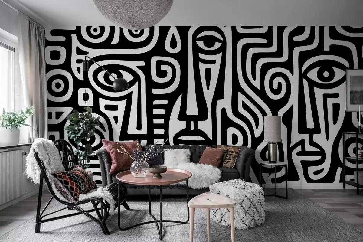 Fototapeedid Stiliseeritud näo detailid w04186