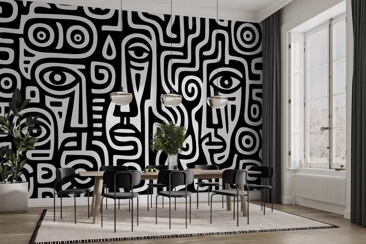 Fototapeedid Stiliseeritud näo detailid w04186