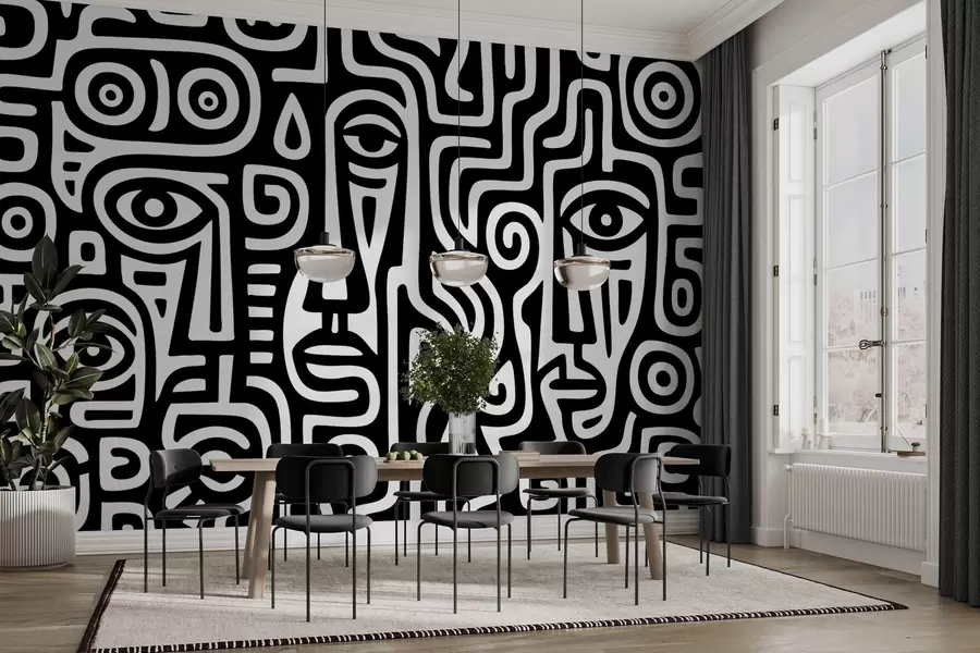 Fototapeedid Stiliseeritud näo detailid w04186