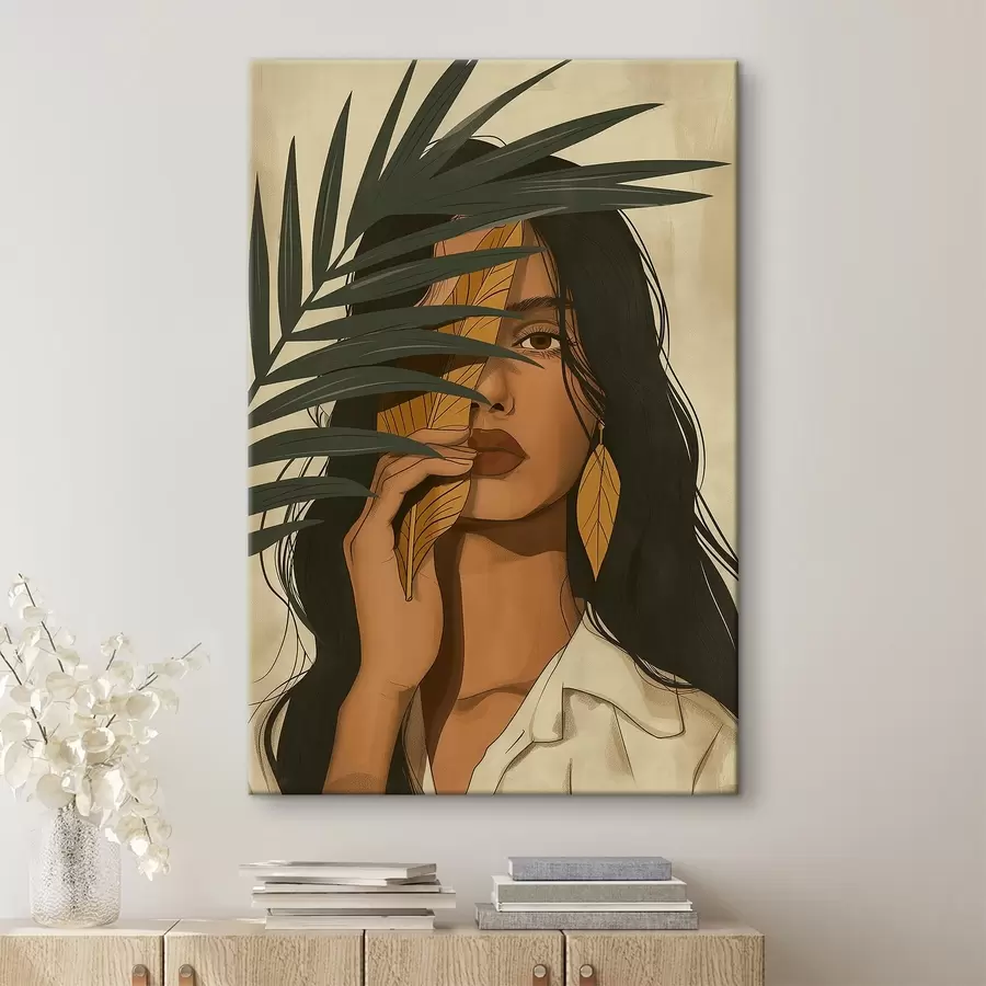 Pilt Nägu peidetud lehtede taha s44960