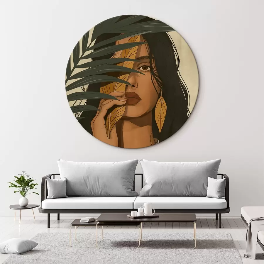 Pilt Nägu peidetud lehtede taha r44960