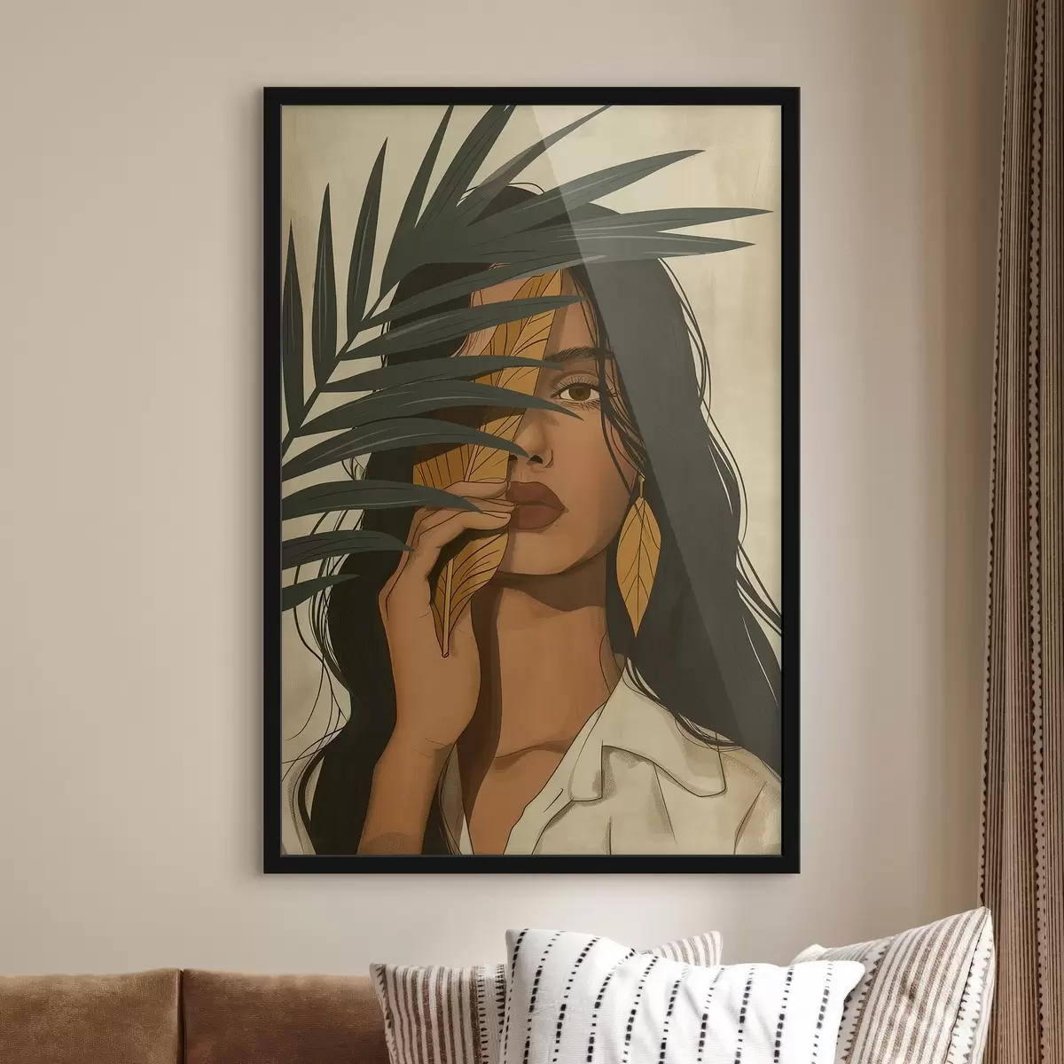 Plakat Nägu peidetud lehtede taha f44960