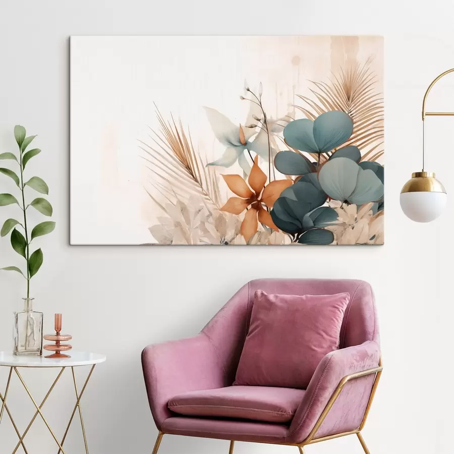 Pilt Dekoratiivsed lehed ja lilled akvarellistiilis s44843