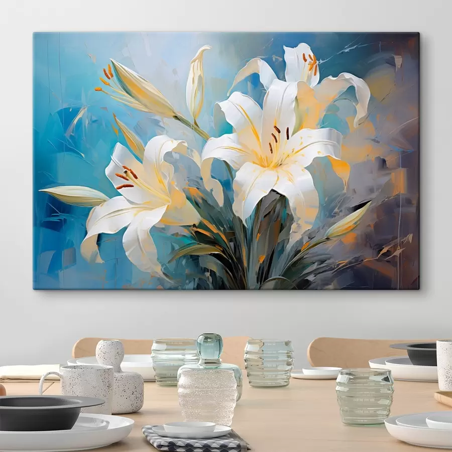 Pilt Abstraktsed lilled värvilisel taustal kunstistiilis s44849