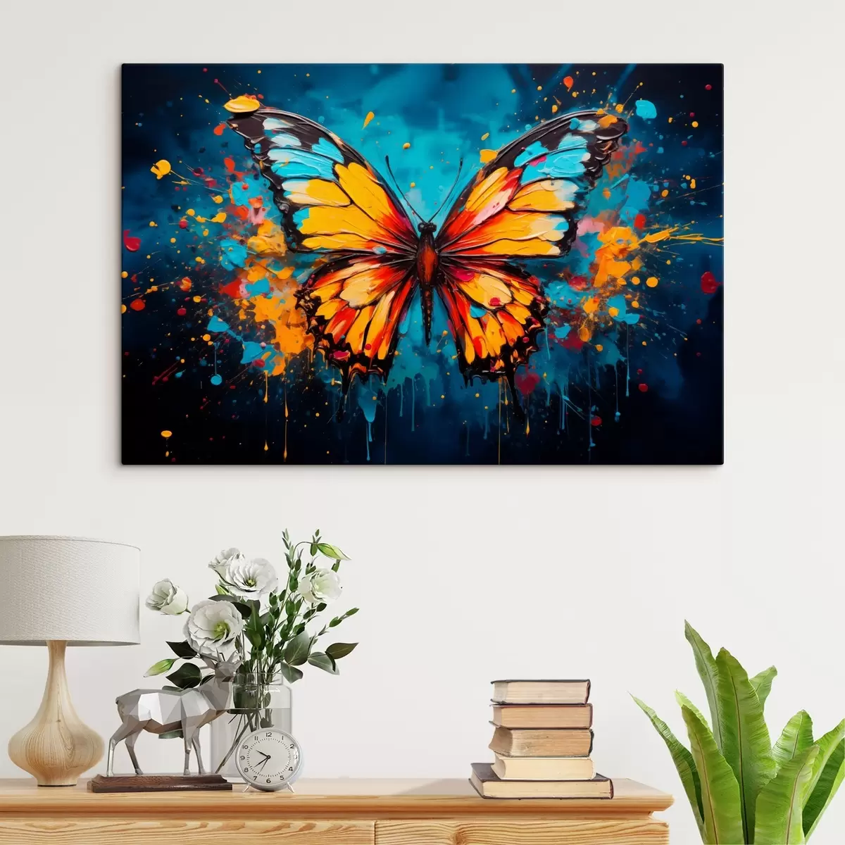 Pilt Värviline liblikas värvi splatter stiilis s44938