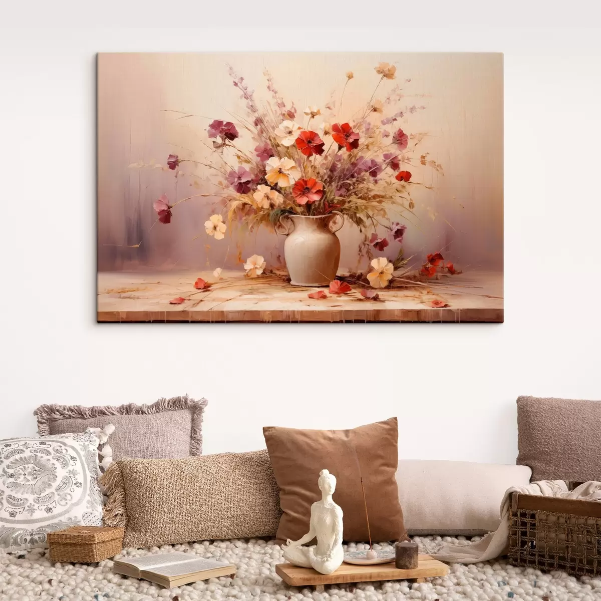 Pilt Looduslillede kimp vaasis õlimaalide stiilis s44947