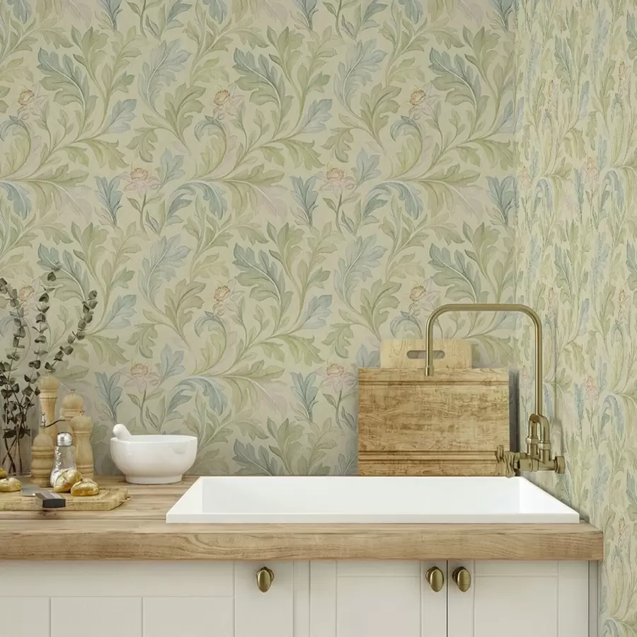 Fototapeedid Vintage lehed kollakas taustal, pehmed värvid a00277v1