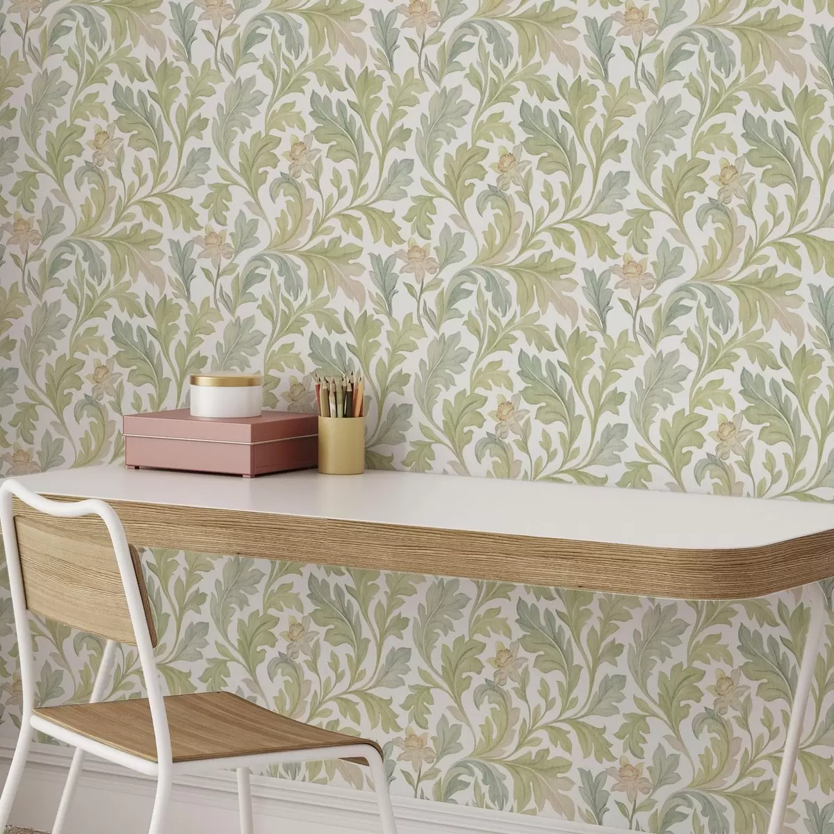 Tapeet Vintage lilleornament valgel taustal a00277v2