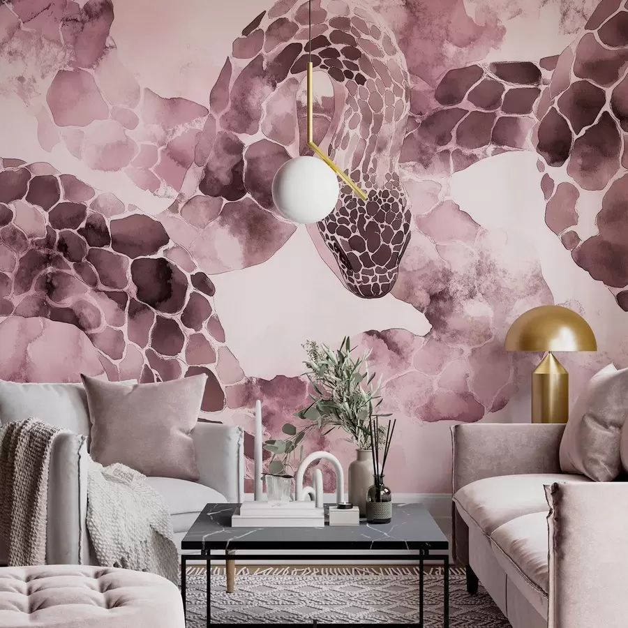 Fototapeedid Madu siluett, akvarellistiil, burgundia värvid w04113v1