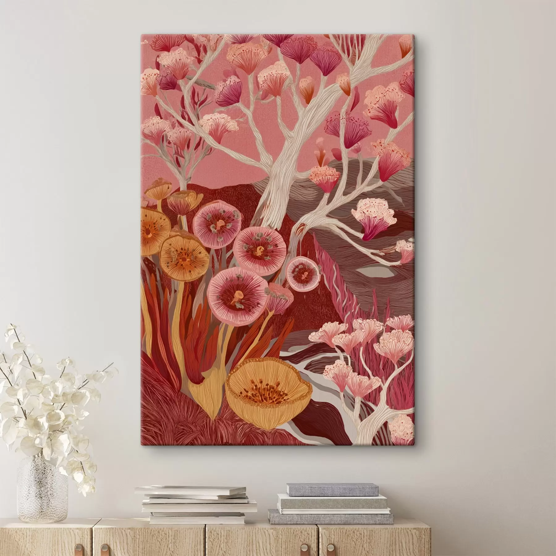 Pilt Vintage lilled, geomeetriline kunst, akrüülstiilis joonistus s44976