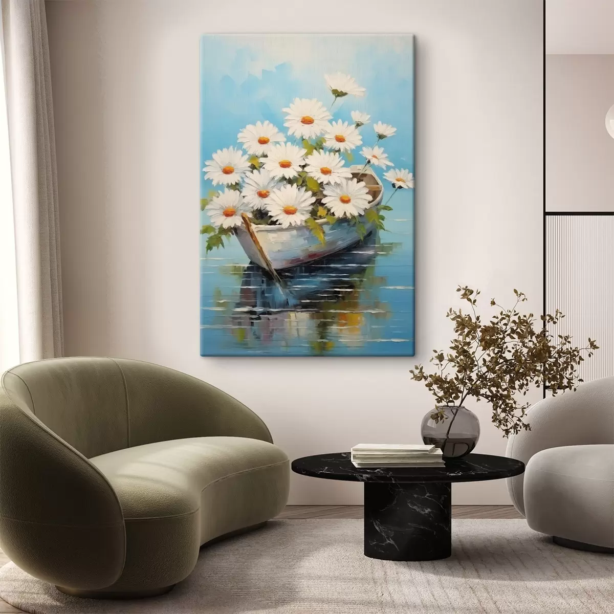 Pilt Daisies paadiga vee peal s44987