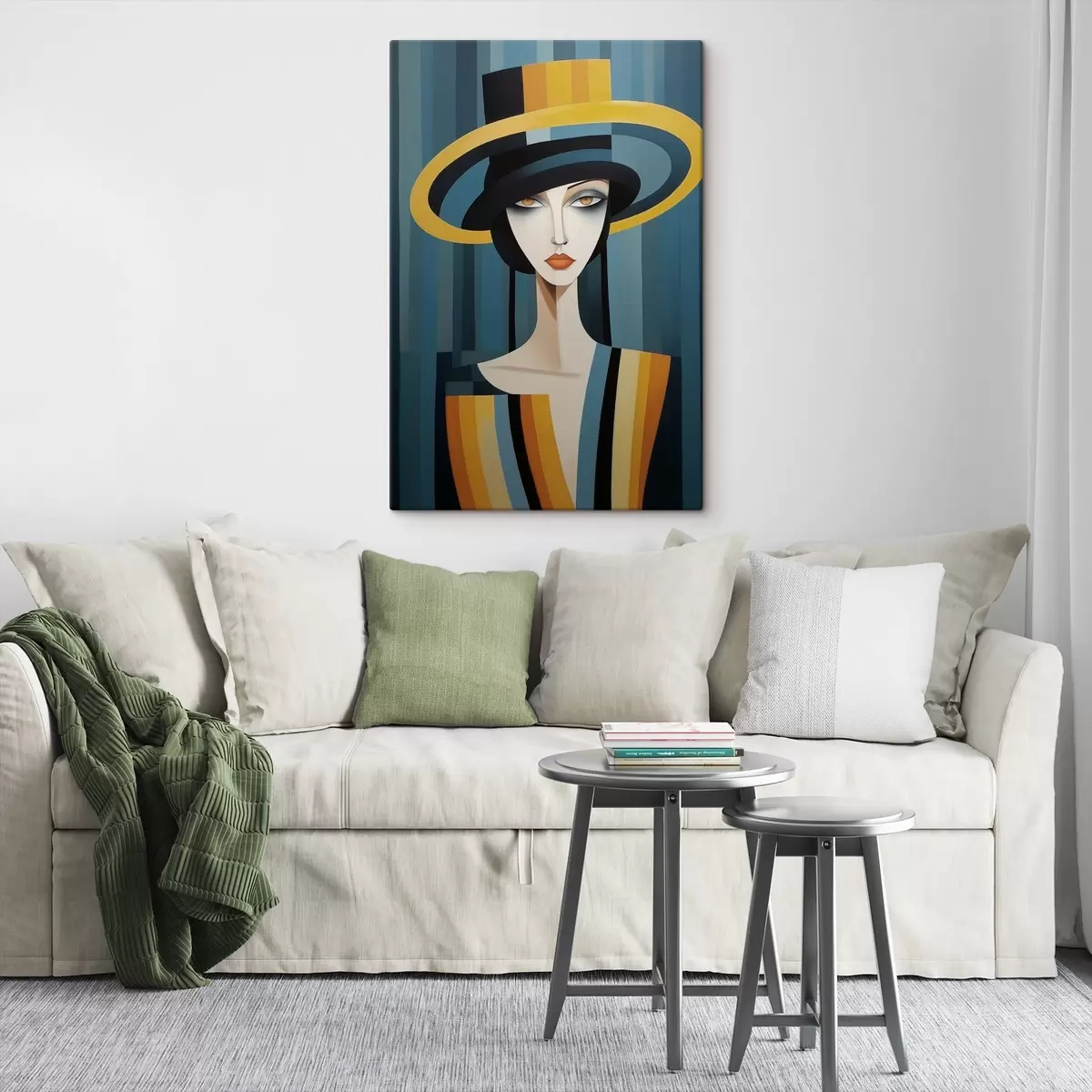 Pilt Abstraktne portree naisest mütsiga s44990