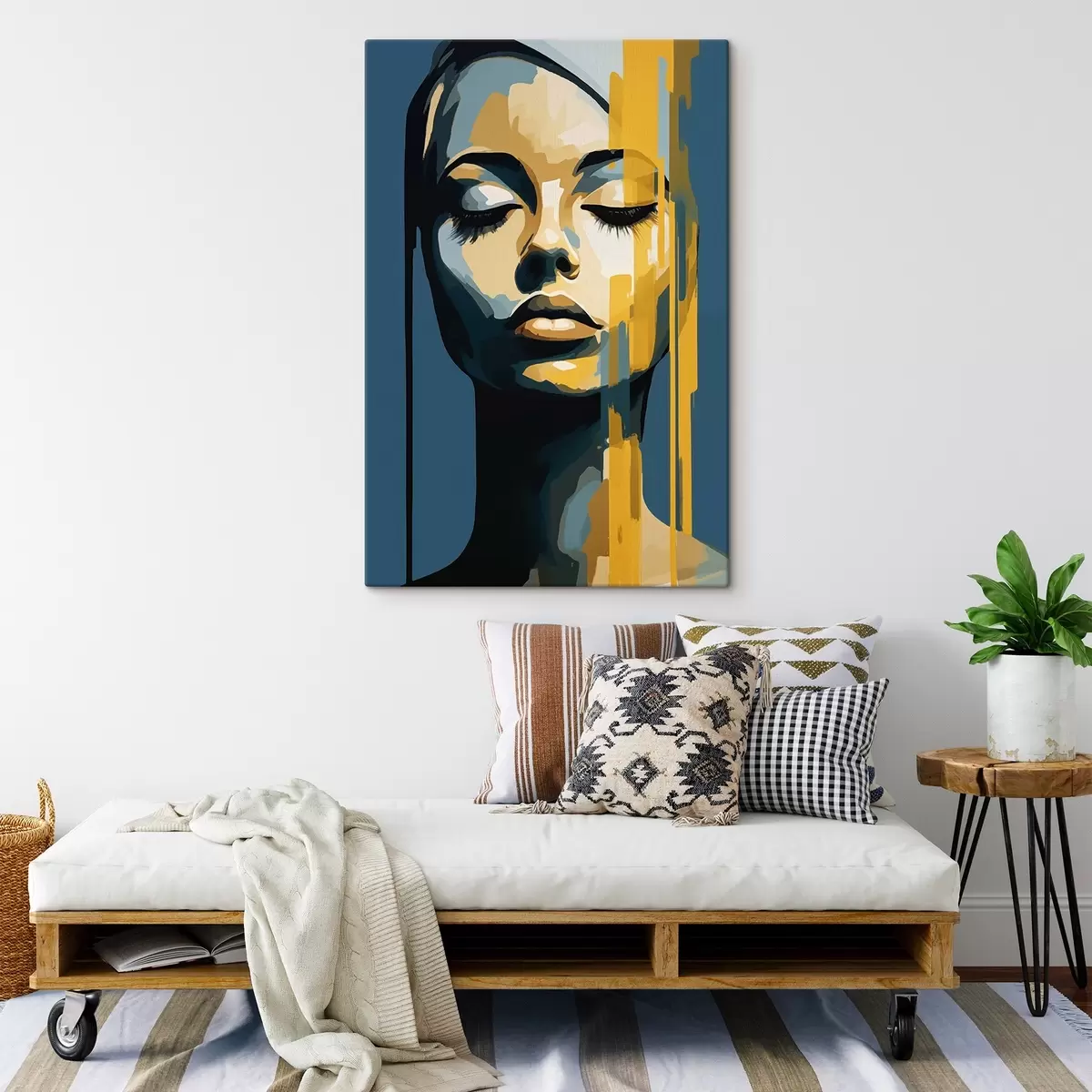 Pilt Naise portree suletud silmadega s45007