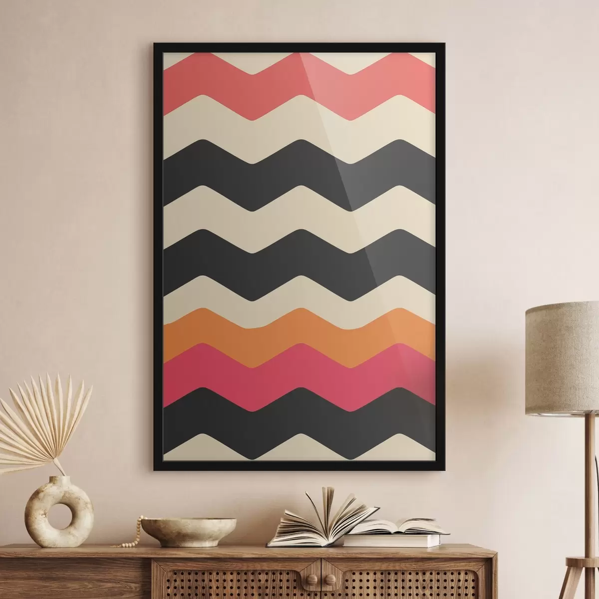 Plakat Geomeetriline muster laineliste triipudega f45004