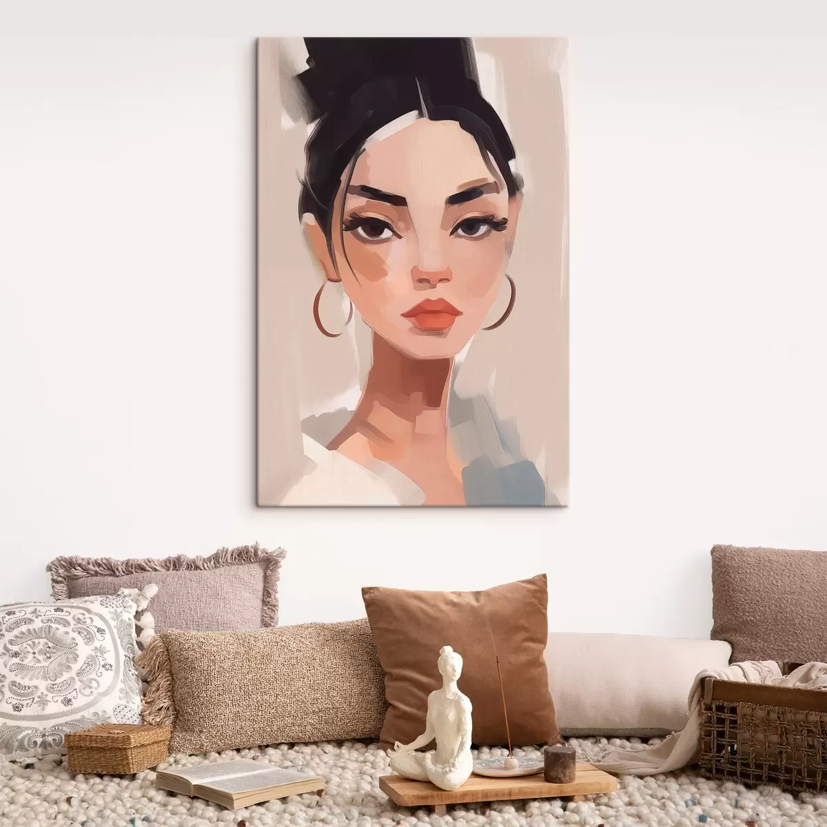 Pilt Mustade juustega tüdruk s45013