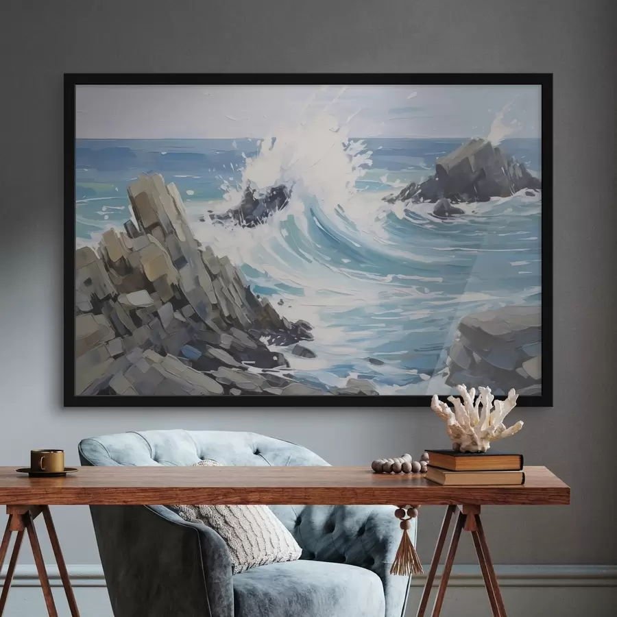 Fototapeedid Laine kivisel kaldal f45021