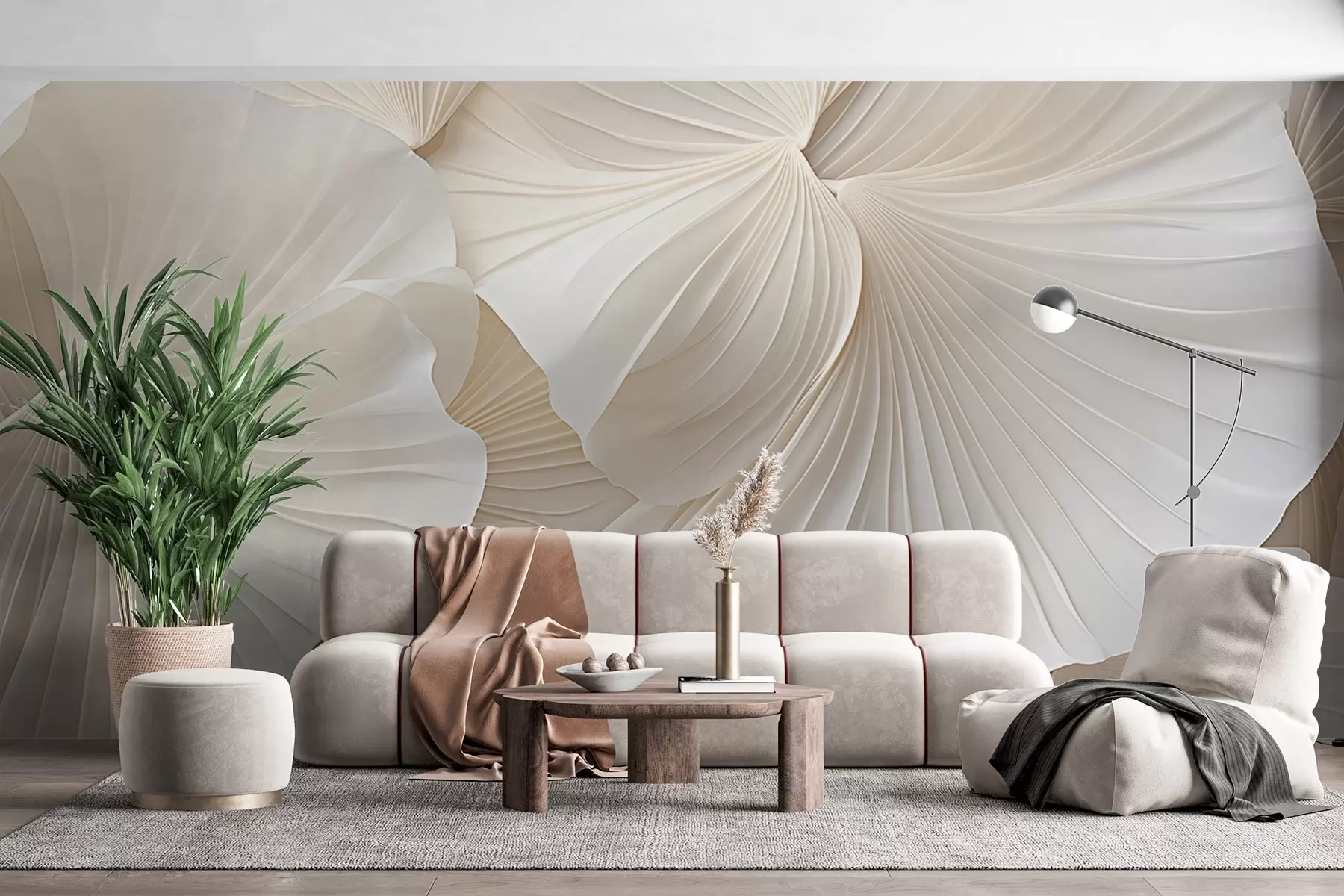 Fototapeedid kroonlehed, lilled, valge, kreemjas, tekstuur, õrnus, dekoratiivsus w04216