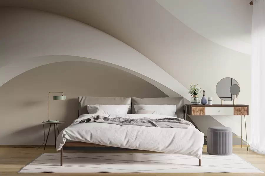 Fototapeedid abstraktsioon, lained, pehmed kurvid, beež, sile, jooned, kaasaegne w04217v1