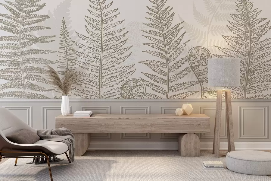 Fototapeedid lehed, taimed, sõnajalg, valgus, botaanika, graafika w04239v2