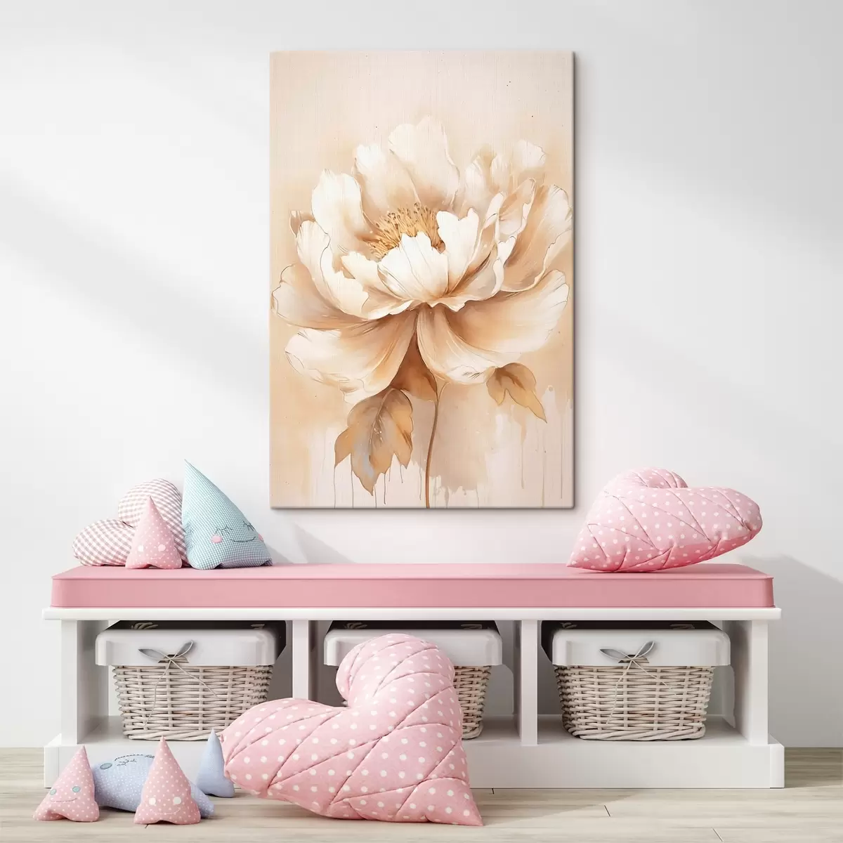 Pilt Beež lill koos lehtedega s45082