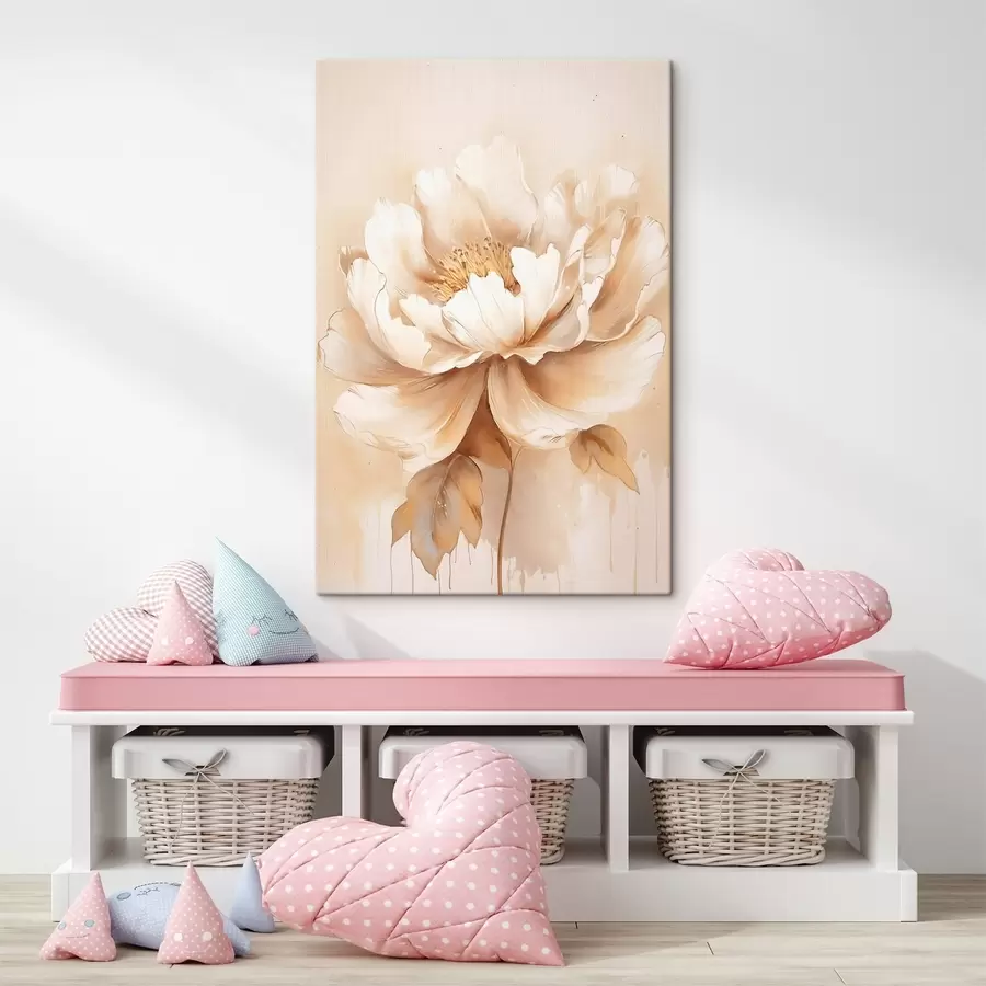 Pilt Beež lill koos lehtedega s45082