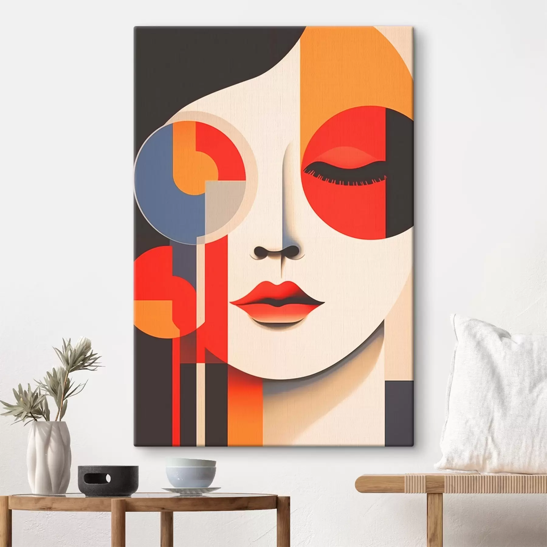 Pilt Abstraktne nägu geomeetrilistes kujundites s45086