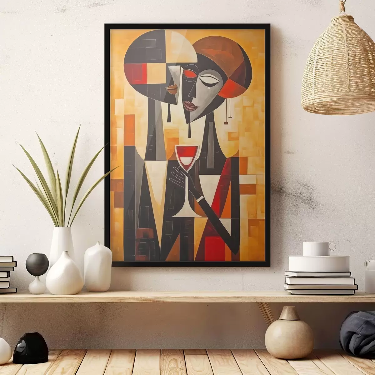 Plakat Kaks kubistliku klaasiga f45085