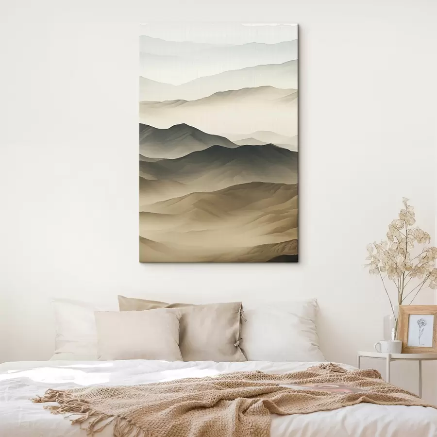 Pilt kõrbemäed, siledaid kujundeid, tuhmunud, orgaaniline tekstuur, rahulik, minimaalne, maastik s45097