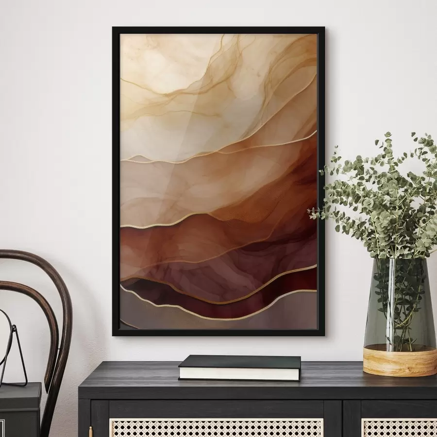 Fototapeedid voolav, liiv, kihid, minimaalne, pehmed jooned, soojad toonid, loomulik, liikumine f45090