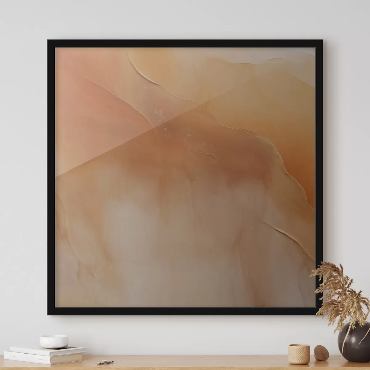 Plakat maapealsed toonid, pehmed kihid, minimaalne, akvarellistiil, abstraktne liikumine, rahulikkus f45107