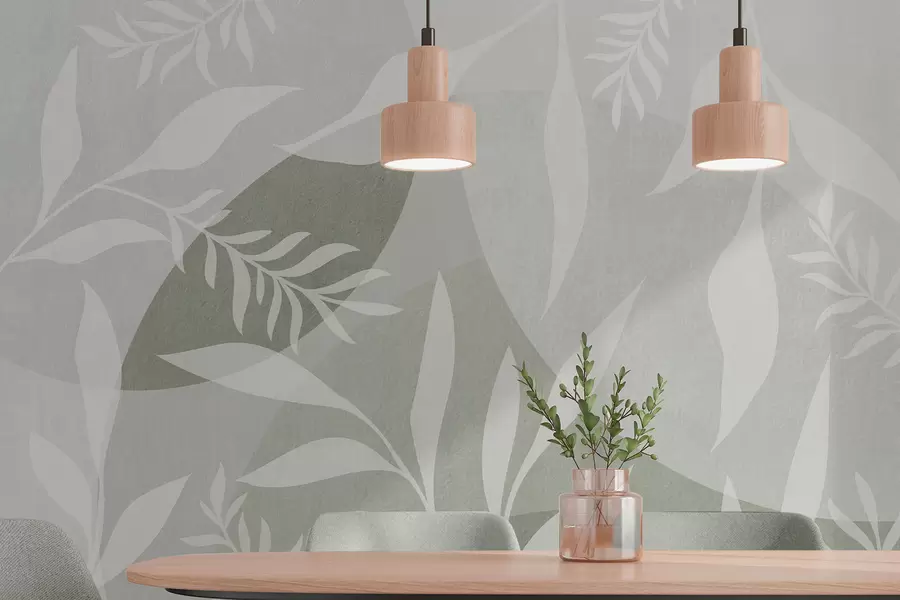 Fototapeedid Okste siluette abstraktsete ringide taustal, roheliste toonide taustal w04270v2