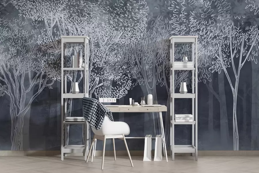 Fototapeedid Lopsakad lehtedega puud w04251v2