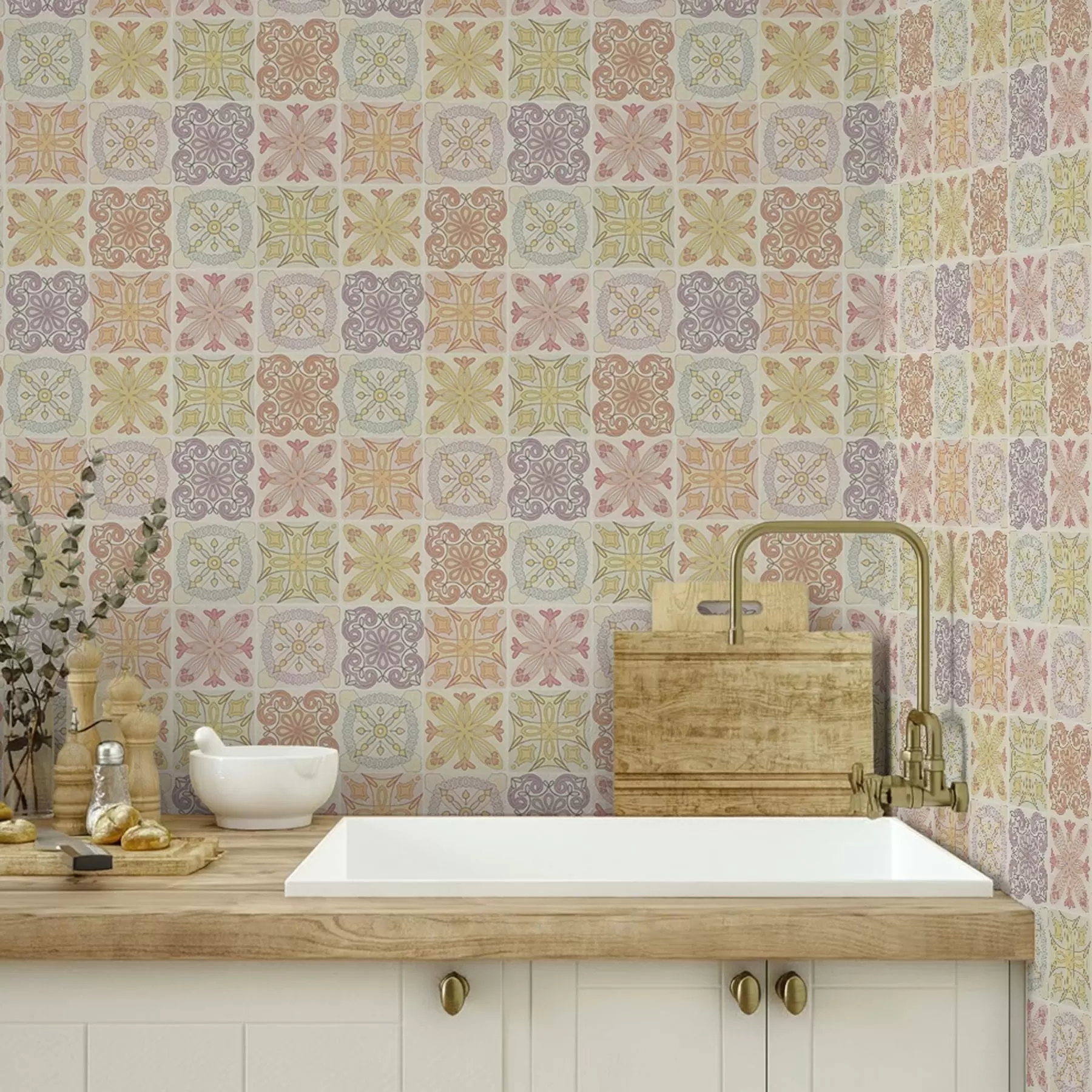 Fototapeedid Värvilised geomeetrilised plaatide kaunistused a00284