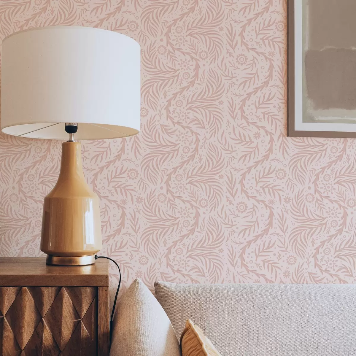 Tapeet Kahvaturoosa lilleelemendid roosa taustal a00290