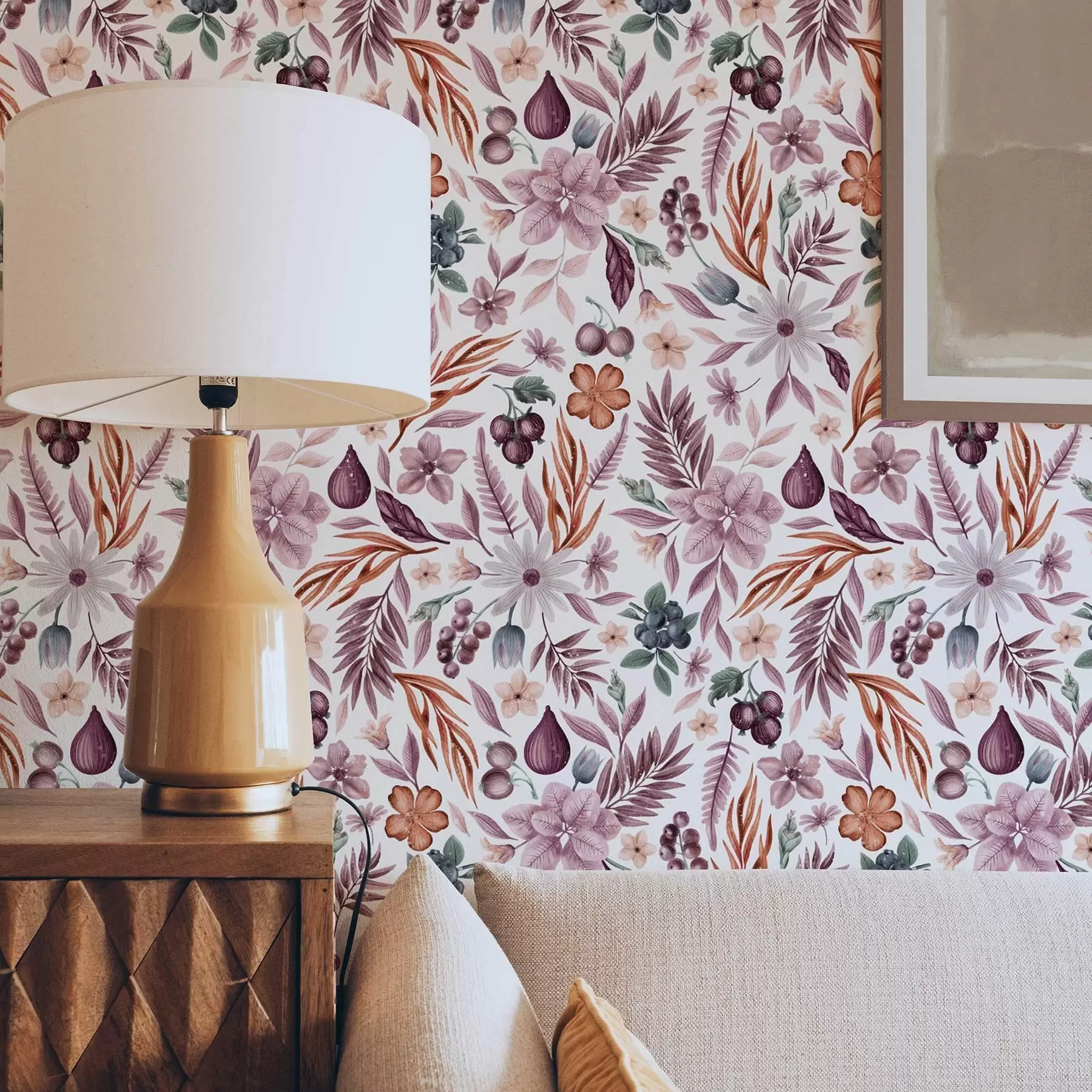 Fototapeedid Heledad marjad, lilled ja lehed akvarellistiilis a00298