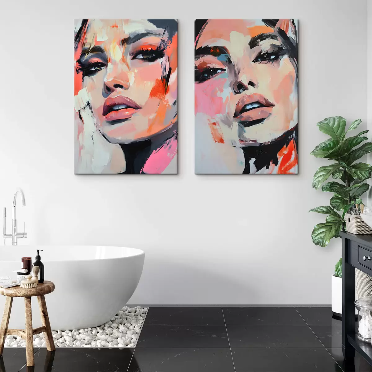 Pilt Naiste portreed imitatsioonilöökidega m00508