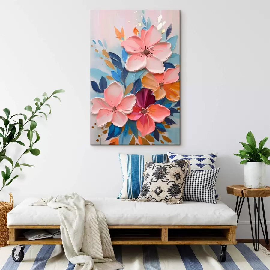 Pilt Abstraktne värvilised lilled s45064