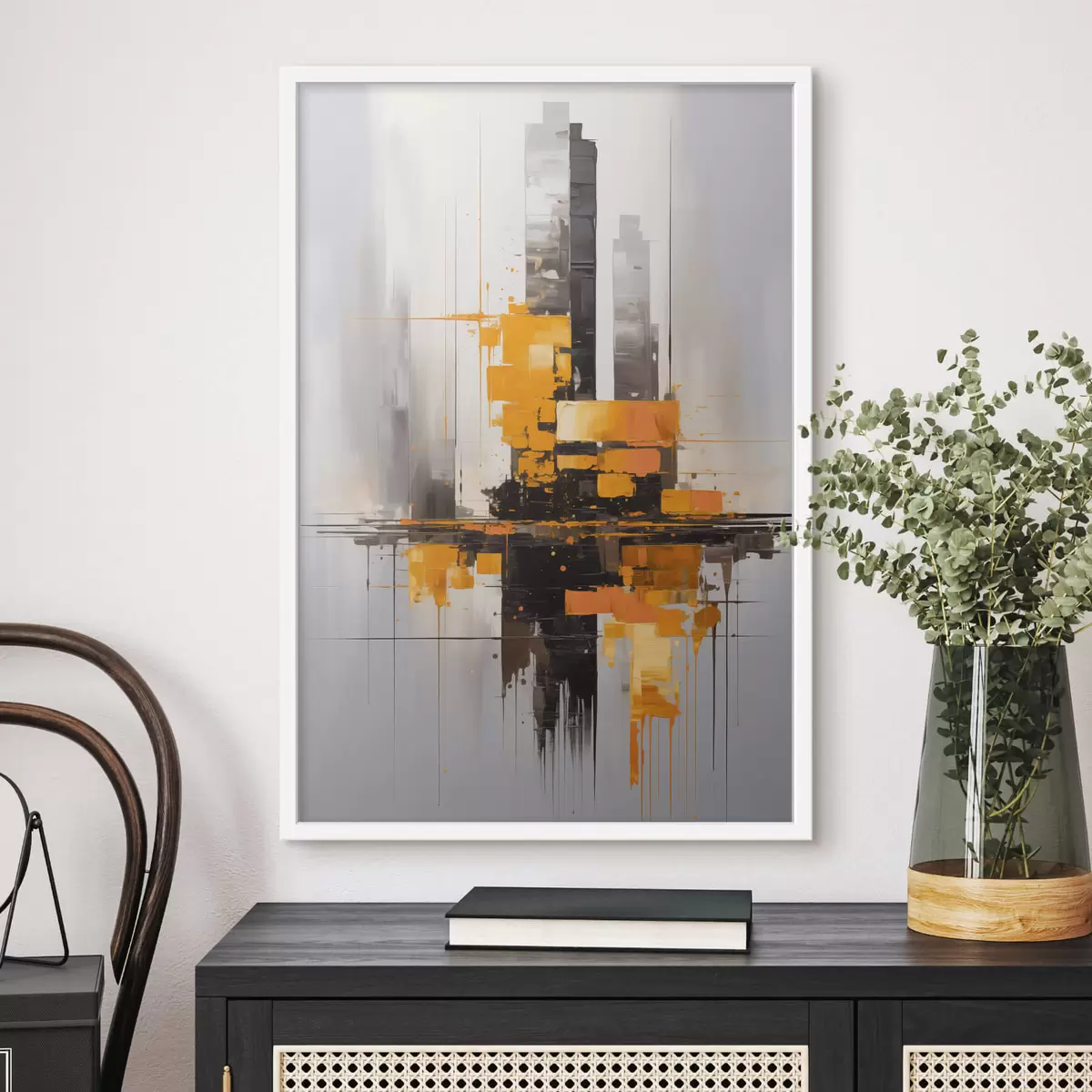 Plakat Abstraktsioon koos pilvelõhkujatega f45163