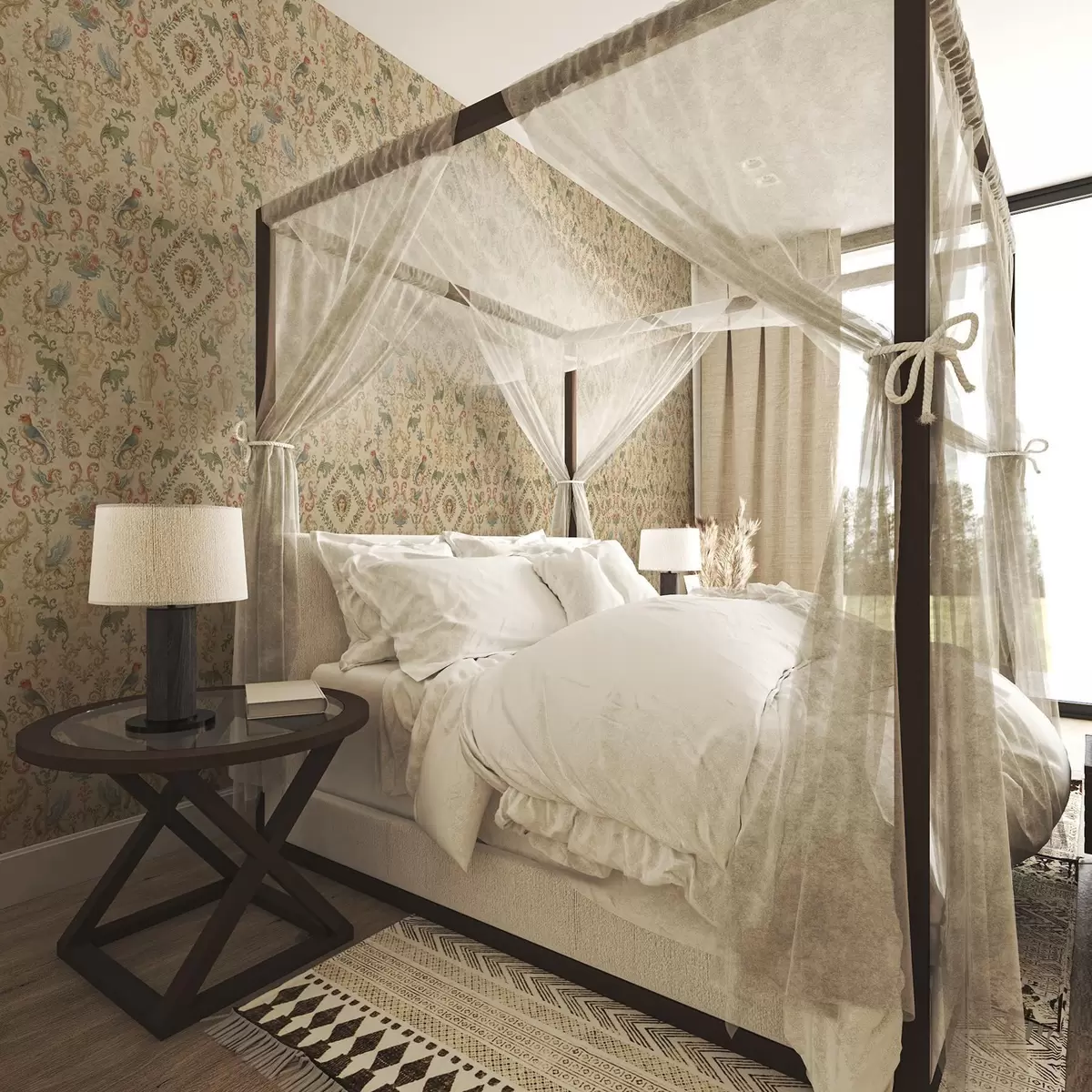 Tapeet Vintage ornament griffide, lillede ja figuuridega a00402